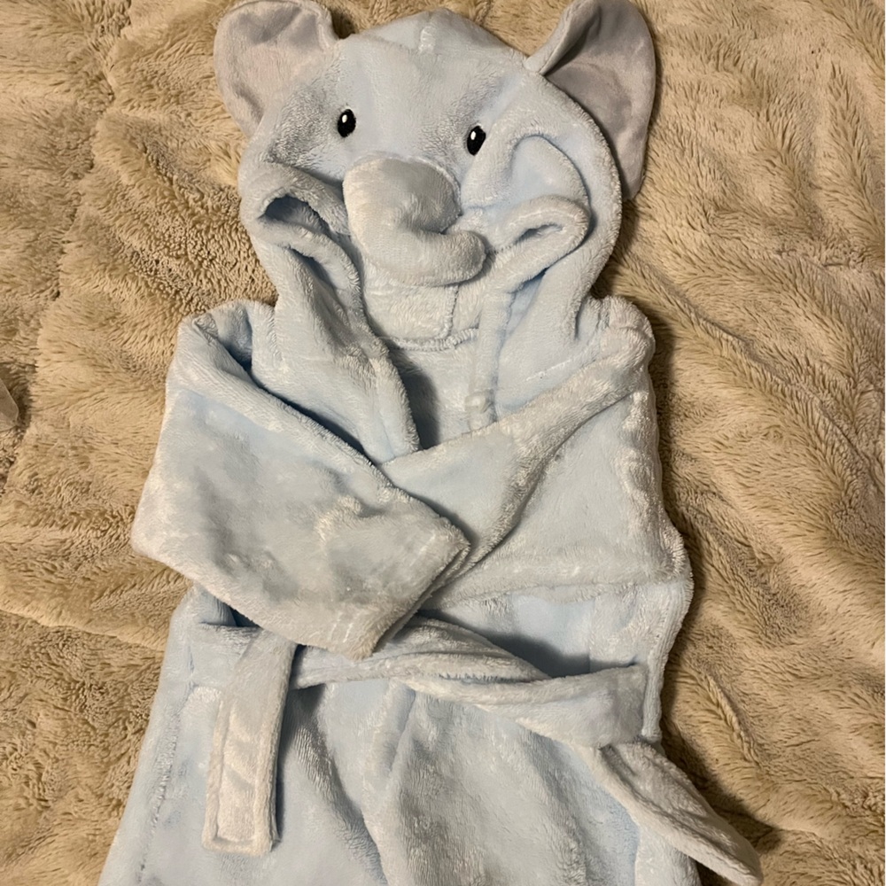 HBCali Light Blue Elephant Kids Robe
